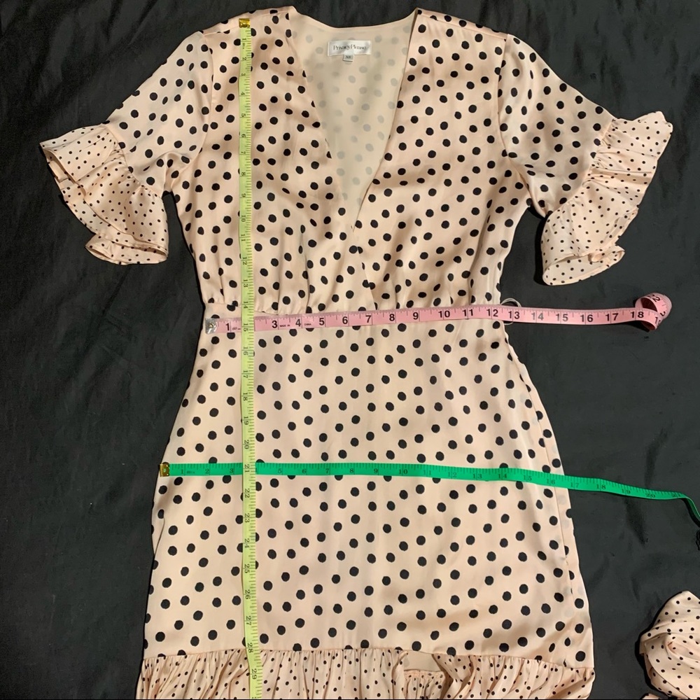 💖NWOT Gorgeous Privacy Please Solano Maxi Dress Polkadot Print XS Sash Lined💖 - Picture 13 of 14